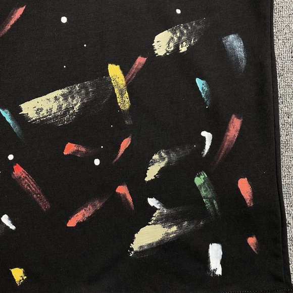 Gallery Black Short Sleeve Splash Print Letter T-Shirt - Picture 3 of 12